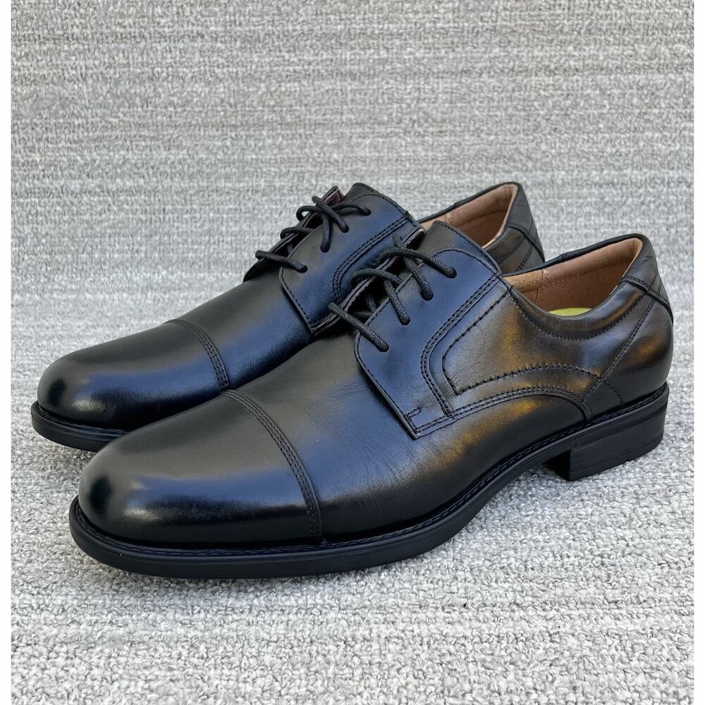 FLORSHEIM Center Cap Toe Black Leather Derby Shoes Men's Size 8 US